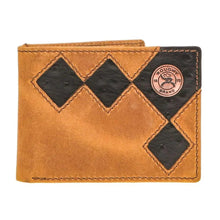 Load image into Gallery viewer, HOOey Diamond Patch Cutout with Black Leather Inlay (Brown)- Men`s Bifold Wallet