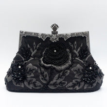 Load image into Gallery viewer, Rhinestone Rose Embroidery Beaded Vintage Clutch Bag (MAC292)