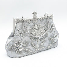 Load image into Gallery viewer, Rhinestone Rose Embroidery Beaded Vintage Clutch Bag (MAC292)