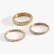 Load image into Gallery viewer, Ribbed Stacking Ring Set of 3