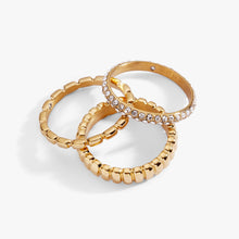 Load image into Gallery viewer, Ribbed Stacking Ring Set of 3