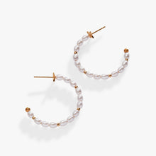 Load image into Gallery viewer, Rice Pearl Hoop Earring