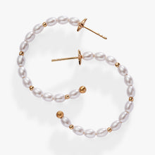 Load image into Gallery viewer, Rice Pearl Hoop Earring