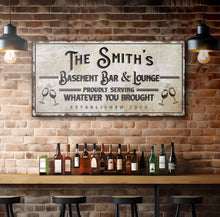 Load image into Gallery viewer, Basement Bar And Lounge Sign