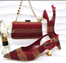 Load image into Gallery viewer, Ladies Shoes With Matching Bag Set- ED101