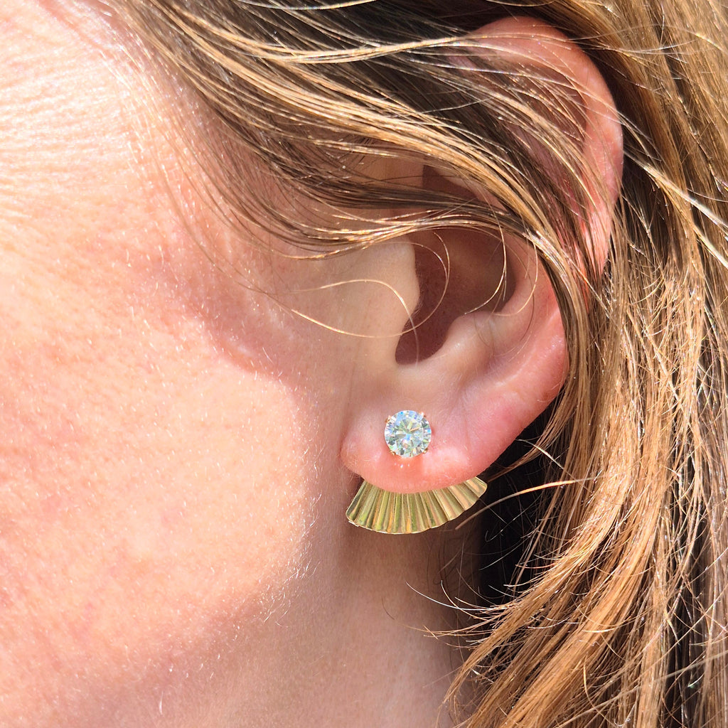 Secret Fan Ear Jacket stud earrings