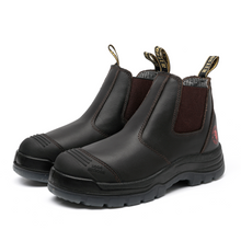 Load image into Gallery viewer, ROCKROOSTER Bakken Dark Brown 6 inch Pull on Leather Work Boots AK229