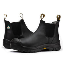 Load image into Gallery viewer, ROCKROOSTER Beaufort Men's Black 6 inch Composite Toe Pull-on Leather Work Boots VAK630