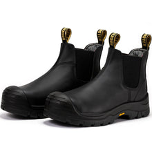Load image into Gallery viewer, ROCKROOSTER Beaufort Men's Black 6 inch Composite Toe Pull-on Leather Work Boots VAK630