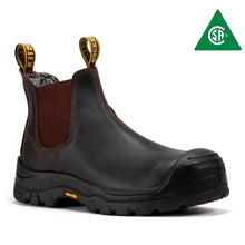 Load image into Gallery viewer, ROCKROOSTER Beaufort Men's Dark Brown 6 inch Composite Toe Pull-on Leather Work Boots VAK631