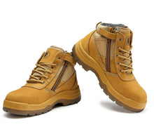 Load image into Gallery viewer, ROCKROOSTER Cortez Tan 6 Inch Zip-sided Steel toecap Leather Work Boots AK050