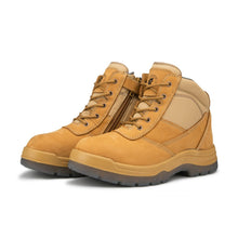 Load image into Gallery viewer, ROCKROOSTER Cortez Tan 6 Inch Zip-sided Steel toecap Leather Work Boots AK050