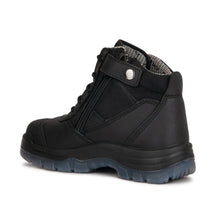 Load image into Gallery viewer, ROCKROOSTER Crisson Black 6 inch Zip sided Steel Toe Leather Work Boots AK050BK