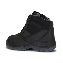 Load image into Gallery viewer, ROCKROOSTER Crisson Black 6 inch Zip sided Steel Toe Leather Work Boots AK050BK