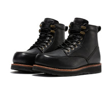 Load image into Gallery viewer, ROCKROOSTER Edgewood Men's 6 Inch Black Steel Toe Wedge Work Boots SAP610BK