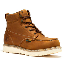 Load image into Gallery viewer, ROCKROOSTER Edgewood Men's 6 inch Brown steel toe waterproof wedge work boots SAP858
