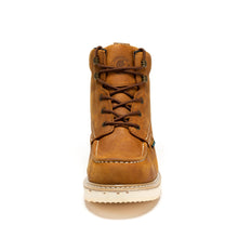 Load image into Gallery viewer, ROCKROOSTER Edgewood Men's 6 inch Brown steel toe waterproof wedge work boots SAP858