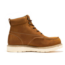 Load image into Gallery viewer, ROCKROOSTER Edgewood Men's 6 inch Brown steel toe waterproof wedge work boots SAP858