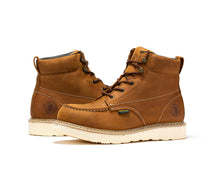 Load image into Gallery viewer, ROCKROOSTER Edgewood Men's 6 inch Brown steel toe waterproof wedge work boots SAP858