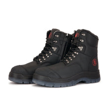 Load image into Gallery viewer, ROCKROOSTER Kensington Black 7 inch Zip-sided Steel Toe Leather Work Boots AK245Z