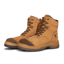 Load image into Gallery viewer, ROCKROOSTER Kimberly Tan 7 inch Zip-sided Steel Toe Leather Work Boots AK232Z
