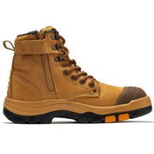 Load image into Gallery viewer, ROCKROOSTER Madison Tan 6 inch Zip-sided Steel Toe Leather Work Boots AK052