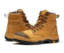 Load image into Gallery viewer, ROCKROOSTER Madison Tan 6 inch Zip-sided Steel Toe Leather Work Boots AK052