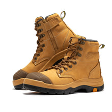 Load image into Gallery viewer, ROCKROOSTER Madison Tan 6 inch Zip-sided Steel Toe Leather Work Boots AK052