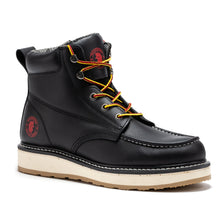 Load image into Gallery viewer, ROCKROOSTER Magnolia Men's 6 inch Black Soft Toe Zip Sided Wedge Work Boots SAP310