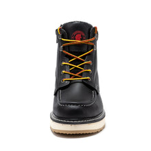 Load image into Gallery viewer, ROCKROOSTER Magnolia Men's 6 inch Black Soft Toe Zip Sided Wedge Work Boots SAP310