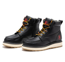 Load image into Gallery viewer, ROCKROOSTER Magnolia Men's 6 inch Black Soft Toe Zip Sided Wedge Work Boots SAP310