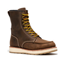 Load image into Gallery viewer, ROCKROOSTER Mantua Men's 8 inch Dark Brown Soft Toe Wedge Work Boots SAP308