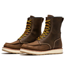 Load image into Gallery viewer, ROCKROOSTER Mantua Men's 8 inch Dark Brown Soft Toe Wedge Work Boots SAP308