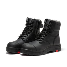 Load image into Gallery viewer, ROCKROOSTER Roslyn Black 7 inch Zip-sided Composite Toe Leather Work Boots CP245Z