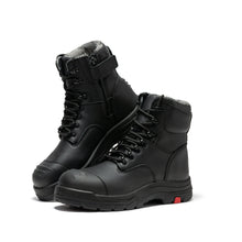 Load image into Gallery viewer, ROCKROOSTER Roslyn Black 7 inch Zip-sided Composite Toe Leather Work Boots CP245Z