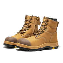 Load image into Gallery viewer, ROCKROOSTER Roslyn Black 7 inch Zip-sided Composite Toe Leather Work Boots CP245Z
