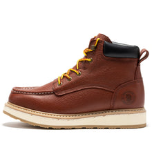 Load image into Gallery viewer, ROCKROOSTER Walker Men's 6 Inch Brown Soft Toe Wedge Work Boots SAP360
