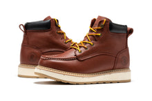 Load image into Gallery viewer, ROCKROOSTER Walker Men's 6 Inch Brown Soft Toe Wedge Work Boots SAP360