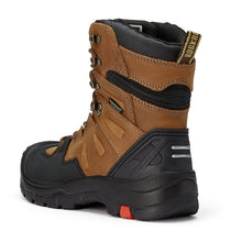 Load image into Gallery viewer, ROCKROOSTER Woodland Men's 8 inch Brown Work Boots, Composite Toe, Slip Resistant, Electrical Hazard Protection, Rubber outsole AK869