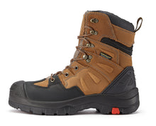 Load image into Gallery viewer, ROCKROOSTER Woodland Men's 8 inch Brown Work Boots, Composite Toe, Slip Resistant, Electrical Hazard Protection, Rubber outsole AK869
