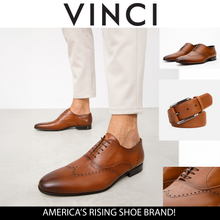 Load image into Gallery viewer, The Roma Tan Leather Wingtip Oxford Men Shoe