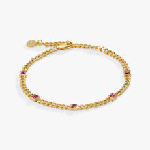 Load image into Gallery viewer, October Birthstone Rose Curb Chain Bracelet