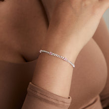 Load image into Gallery viewer, October Birthstone Rose Curb Chain Bracelet