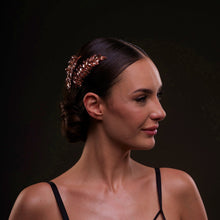 Load image into Gallery viewer, Rose  Gold Crystal Leaf Hair Comb Set