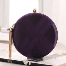 Load image into Gallery viewer, Round Evening Clutch Handbag with Braided Accent (MAC287)
