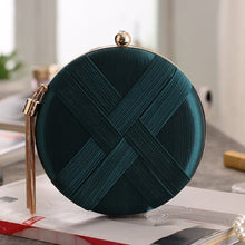 Load image into Gallery viewer, Round Evening Clutch Handbag with Braided Accent (MAC287)