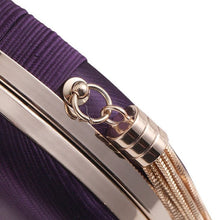 Load image into Gallery viewer, Round Evening Clutch Handbag with Braided Accent (MAC287)