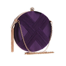 Load image into Gallery viewer, Round Evening Clutch Handbag with Braided Accent (MAC287)