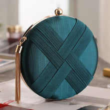 Load image into Gallery viewer, Round Evening Clutch Handbag with Braided Accent (MAC287)