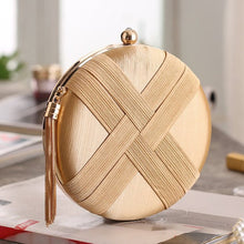 Load image into Gallery viewer, Round Evening Clutch Handbag with Braided Accent (MAC287)